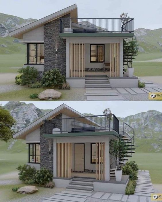 Desain Rumah Tropis Minimalis Modern dengan Balkon