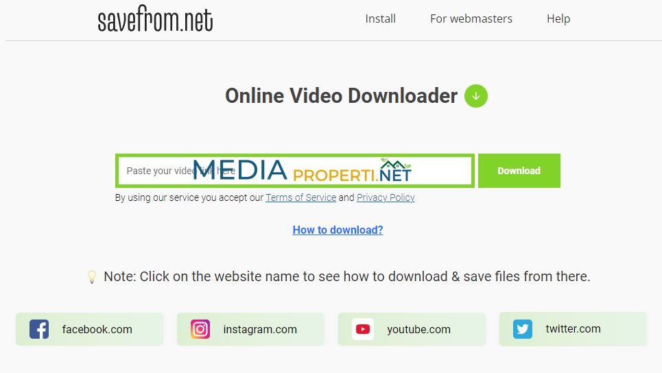 Download video YouTube lewat aplikasi SaveFrom.net