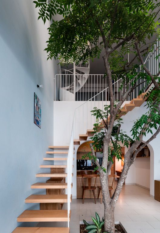 Rumah minimalis 2 lantai dengan tanaman di dalam rumah